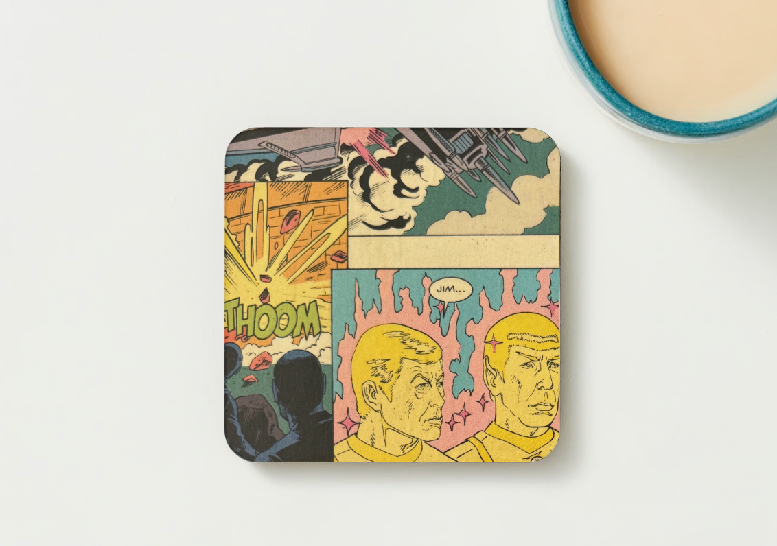 Star Trek TOS Comic Book Coasters - Handmade Decoupage Wooden Coasters