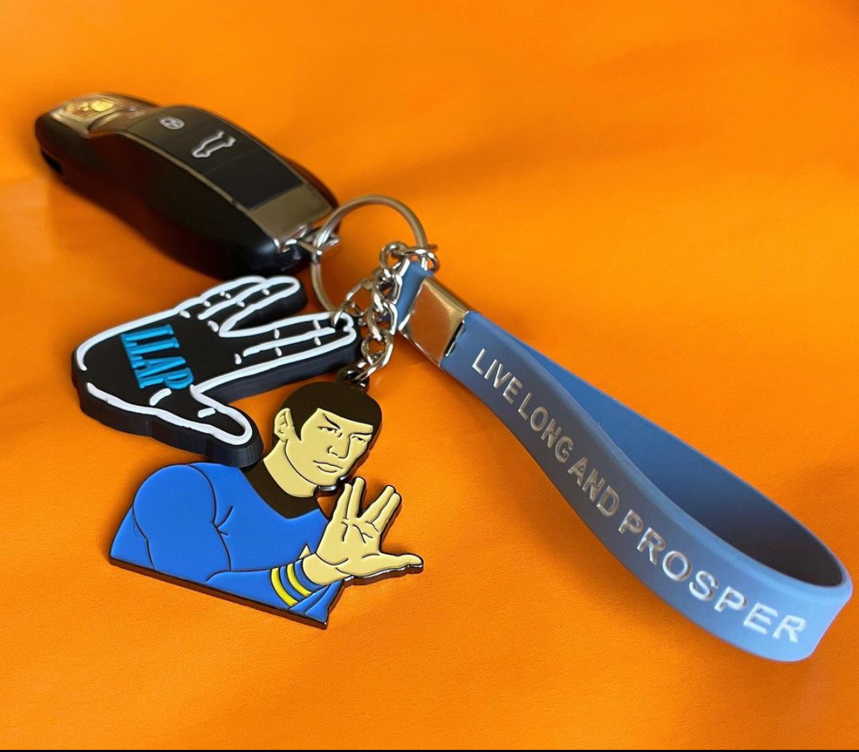 Live Long and Prosper Blue Loop Keychain