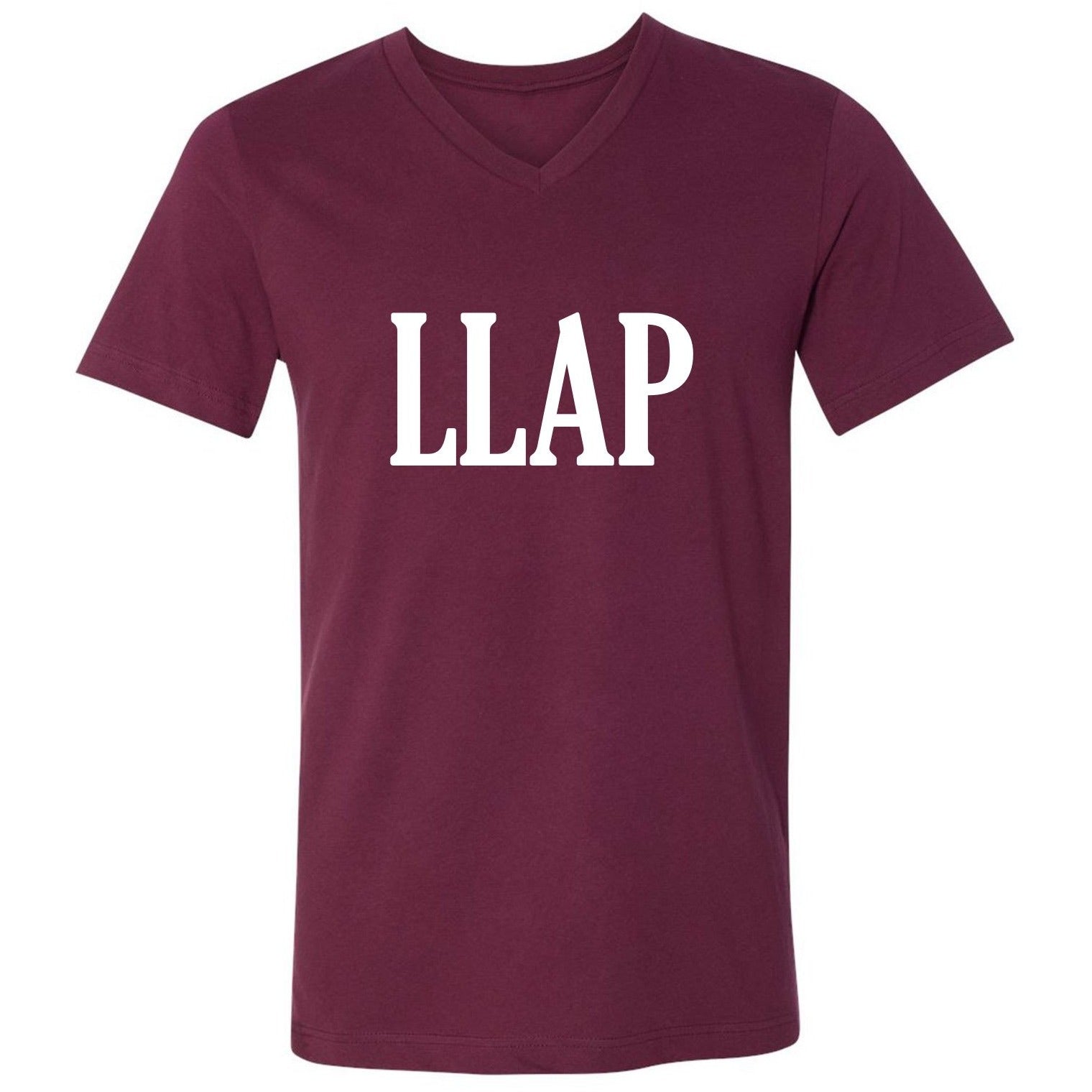 LLAP Mens V-Neck Tee in Maroon - Leonard Nimoy's Shop LLAP