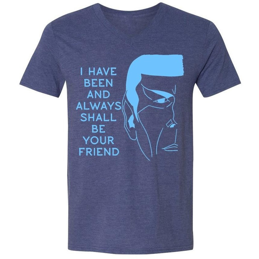 "Spock's Quote" V-Neck in Heather Blue- Unisex and Ladies Sizes - Leonard Nimoy's Shop LLAP